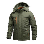 Kurtka Zimowa Męska | Odporna na Wiatr z Odpinanym Kapturem - Arkadya Outlet - Jackets