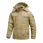 Kurtka Zimowa Męska | Odporna na Wiatr z Odpinanym Kapturem - Arkadya Outlet - Jackets