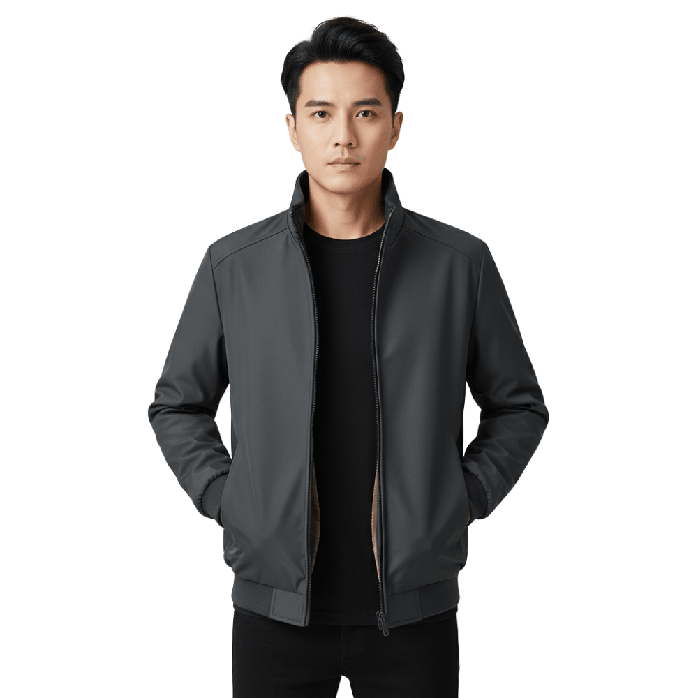 Kurtka Zimowa Męska Stójka Z Zapięciem Guzikowym Przodem - Arkadya Outlet - Men Jacket
