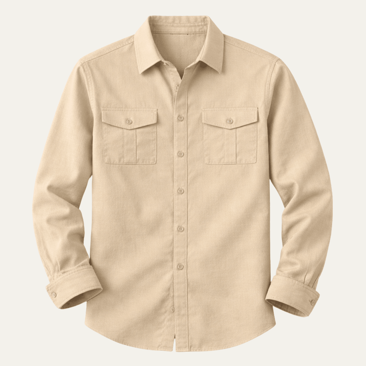 Lniana koszula męska długi rękaw – luźny krój - Arkadya Outlet - Men Shirt