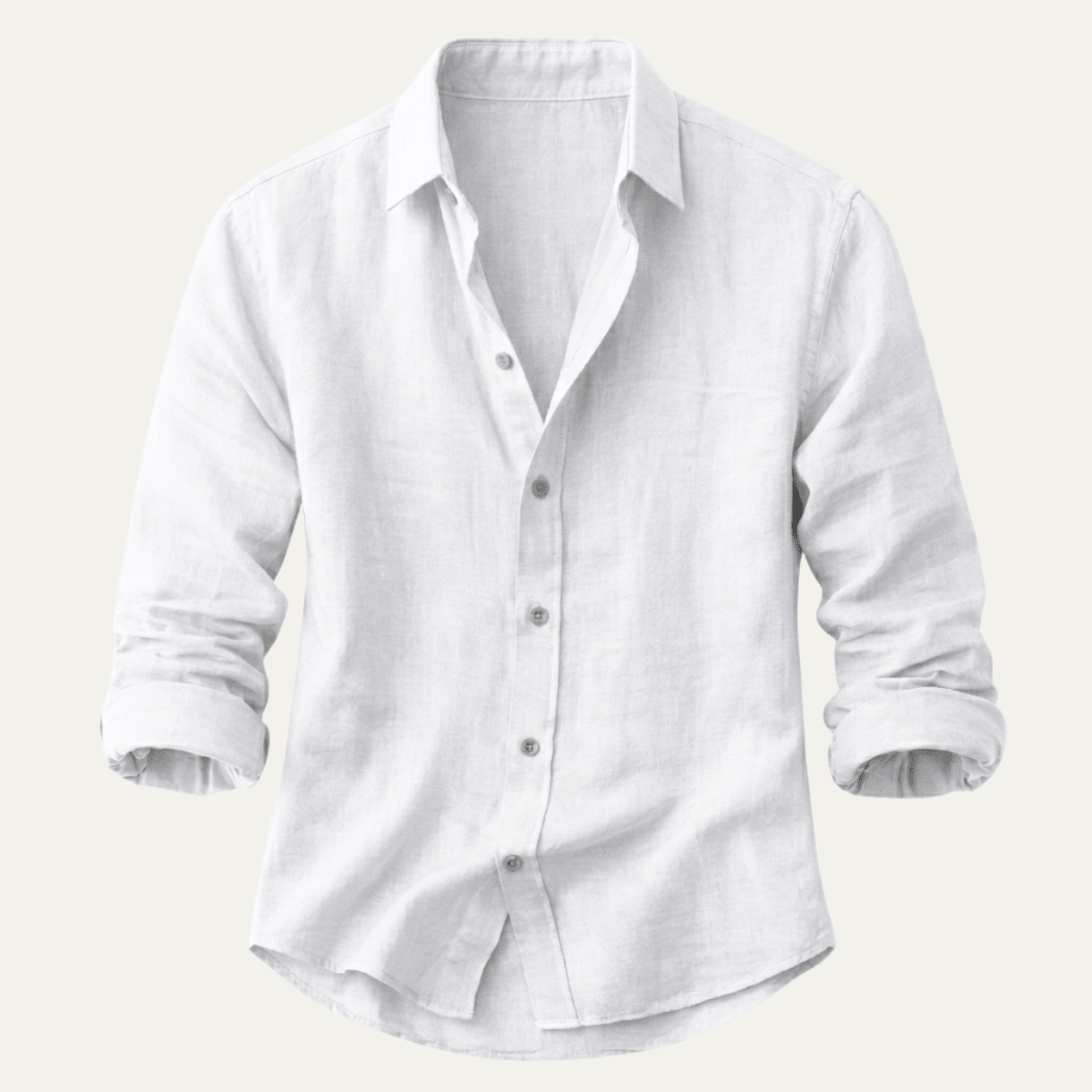 Lniana koszula męska – dopasowany krój, guziki - Arkadya Outlet - Men Shirt