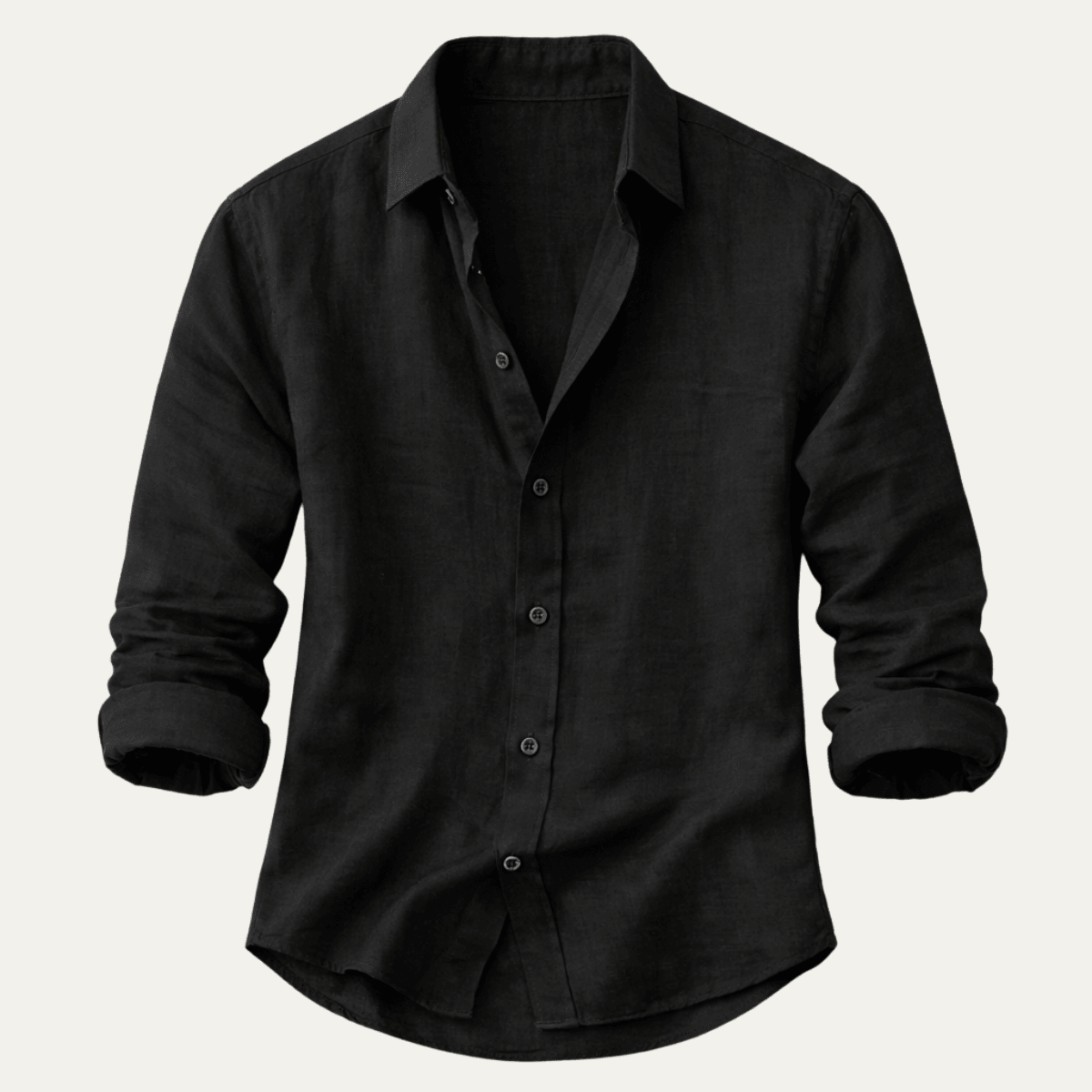 Lniana koszula męska – dopasowany krój, guziki - Arkadya Outlet - Men Shirt