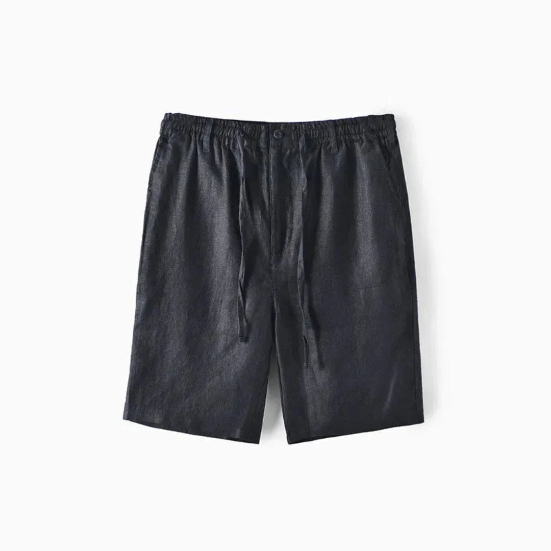 Lniane spodenki męskie – elastyczny pas, sznurek - Arkadya Outlet - Men Shorts