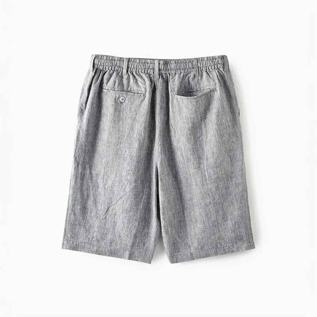 Lniane spodenki męskie – elastyczny pas, sznurek - Arkadya Outlet - Men Shorts