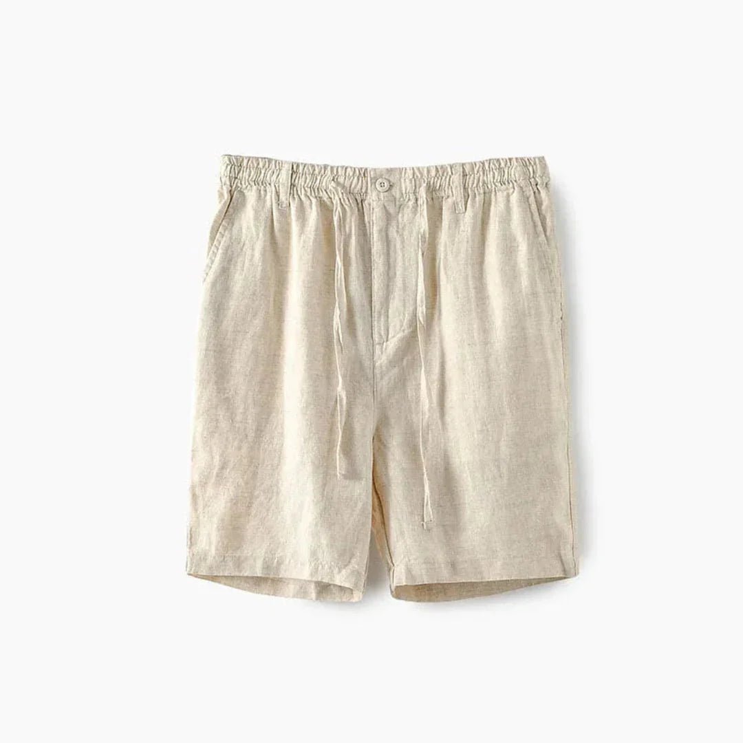 Lniane spodenki męskie – elastyczny pas, sznurek - Arkadya Outlet - Men Shorts