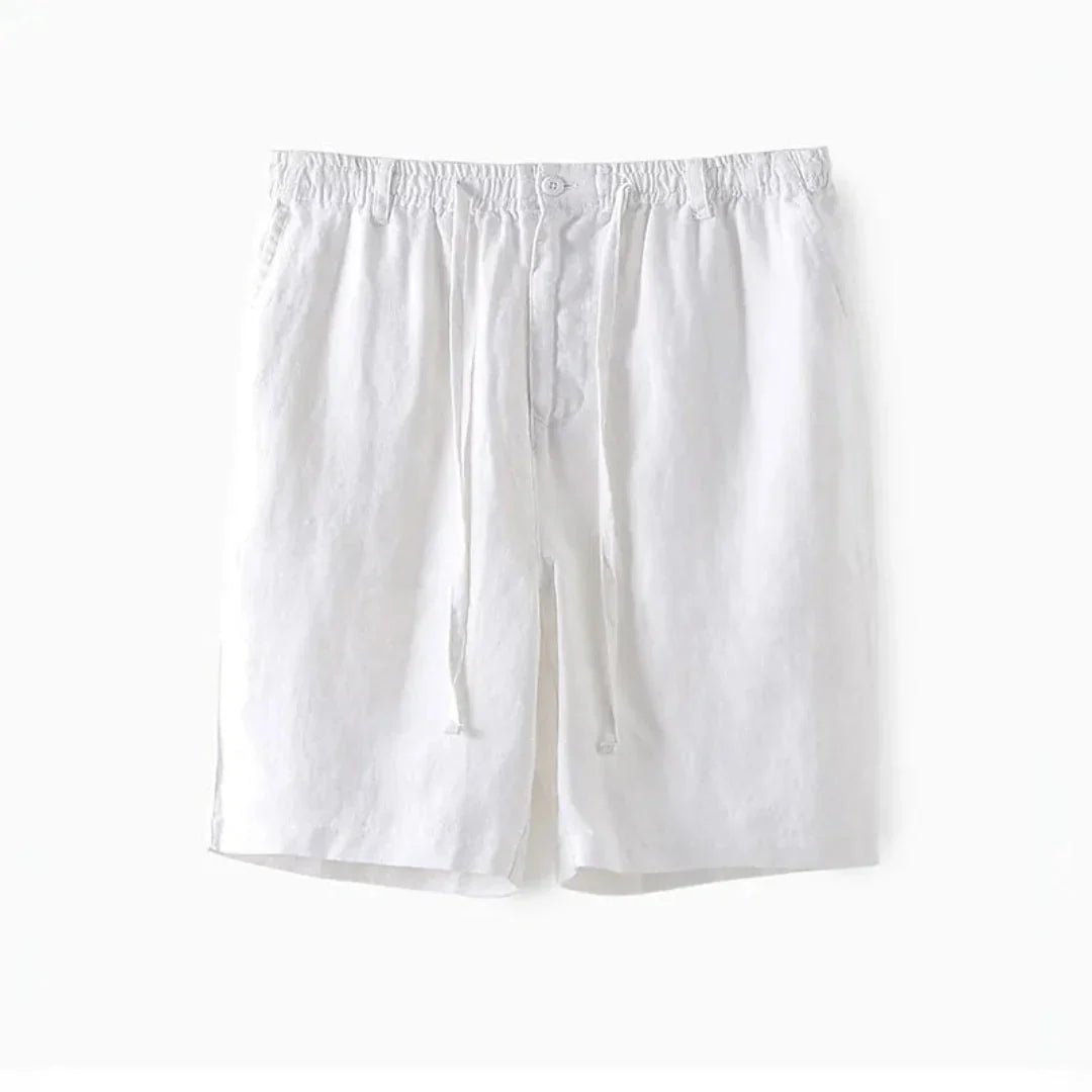 Lniane spodenki męskie – elastyczny pas, sznurek - Arkadya Outlet - Men Shorts