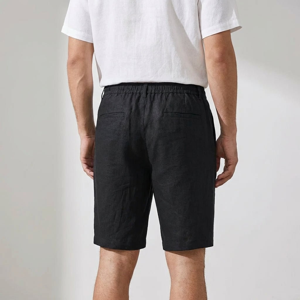 Lniane spodenki męskie – elastyczny pas, sznurek - Arkadya Outlet - Men Shorts