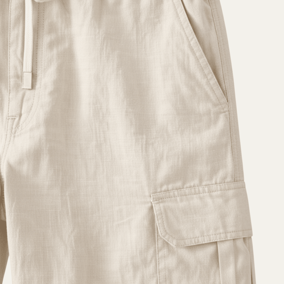 Lniane spodnie cargo męskie – szeroki krój, kieszenie - Arkadya Outlet - Men Pants