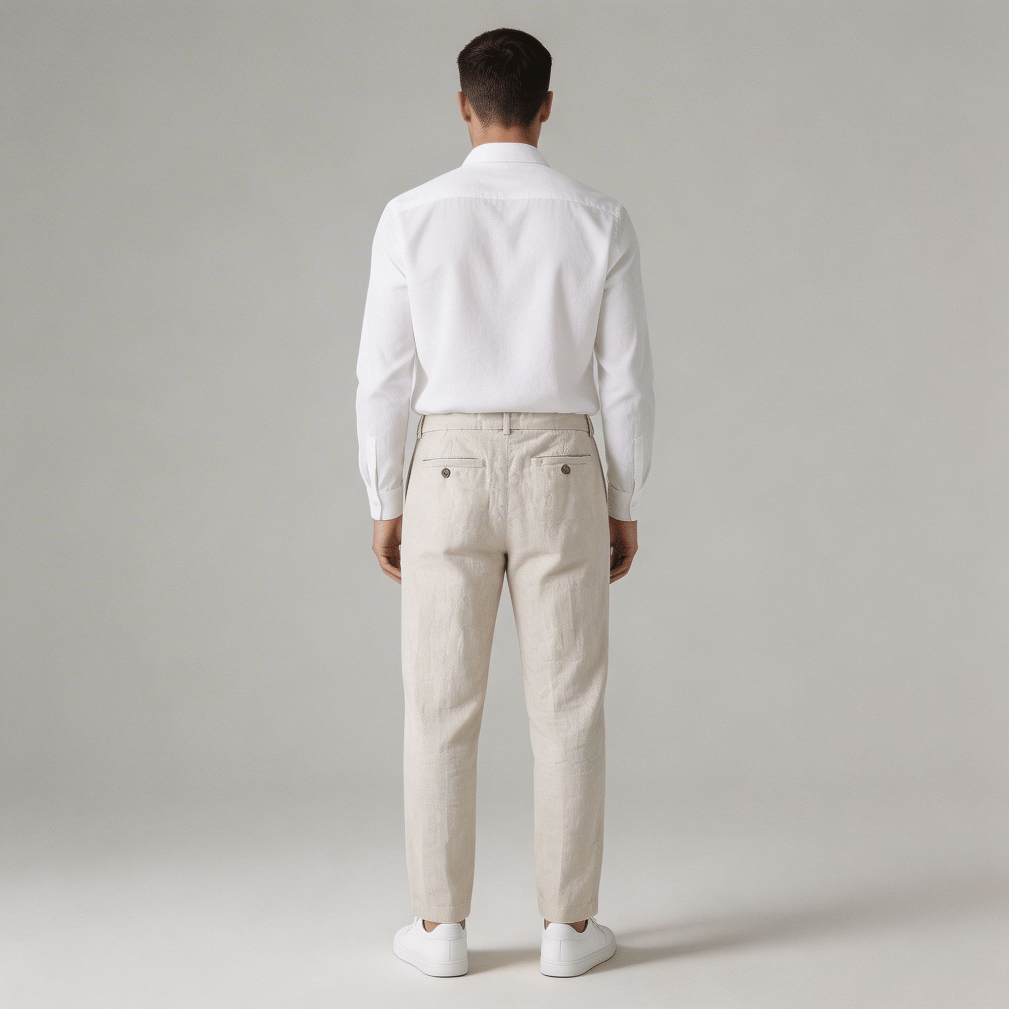 Lniane spodnie męskie – luźny krój, prosta nogawka - Arkadya Outlet - Men Pants