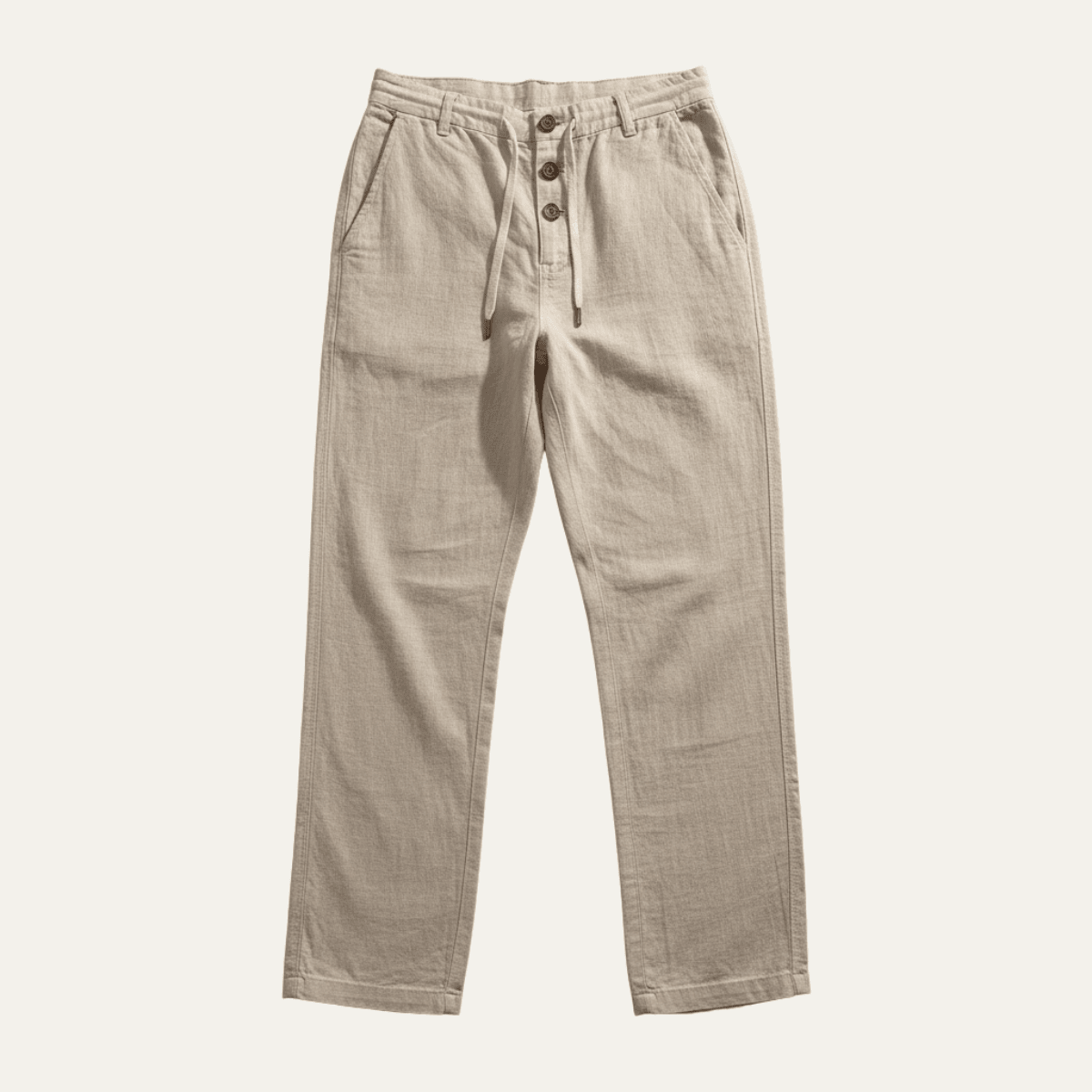 Lniane spodnie męskie – prosta nogawka, pełna długość - Arkadya Outlet - Men Pants