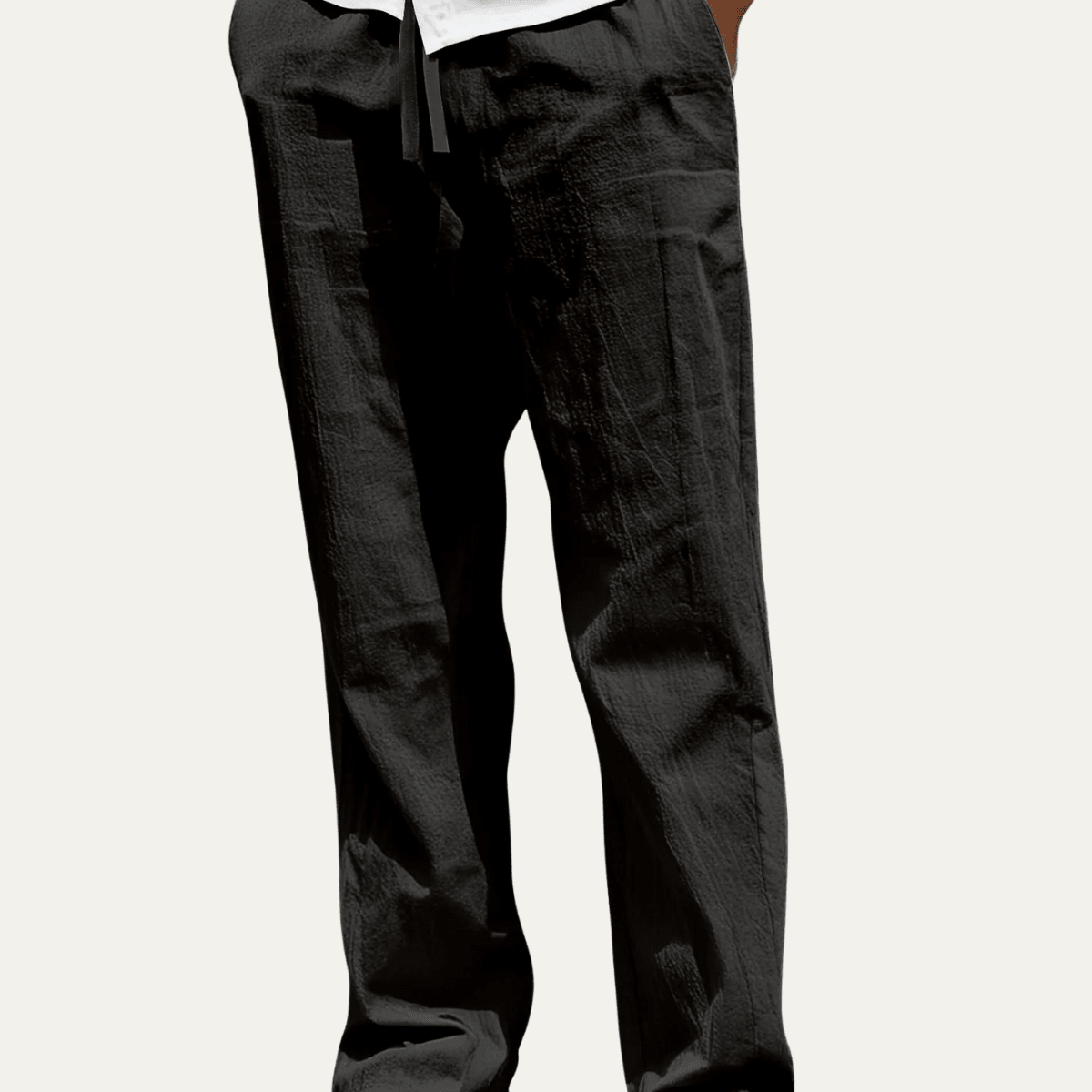 Lniane spodnie męskie – zwężana nogawka, dopasowany krój - Arkadya Outlet - Men Pants