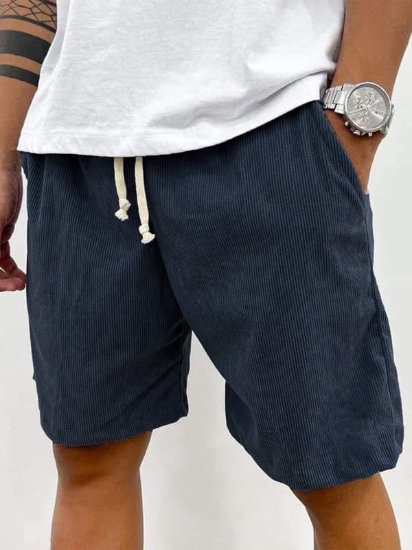 Lniane szorty męskie – luźny krój, krótka długość - Arkadya Outlet - Men Shorts