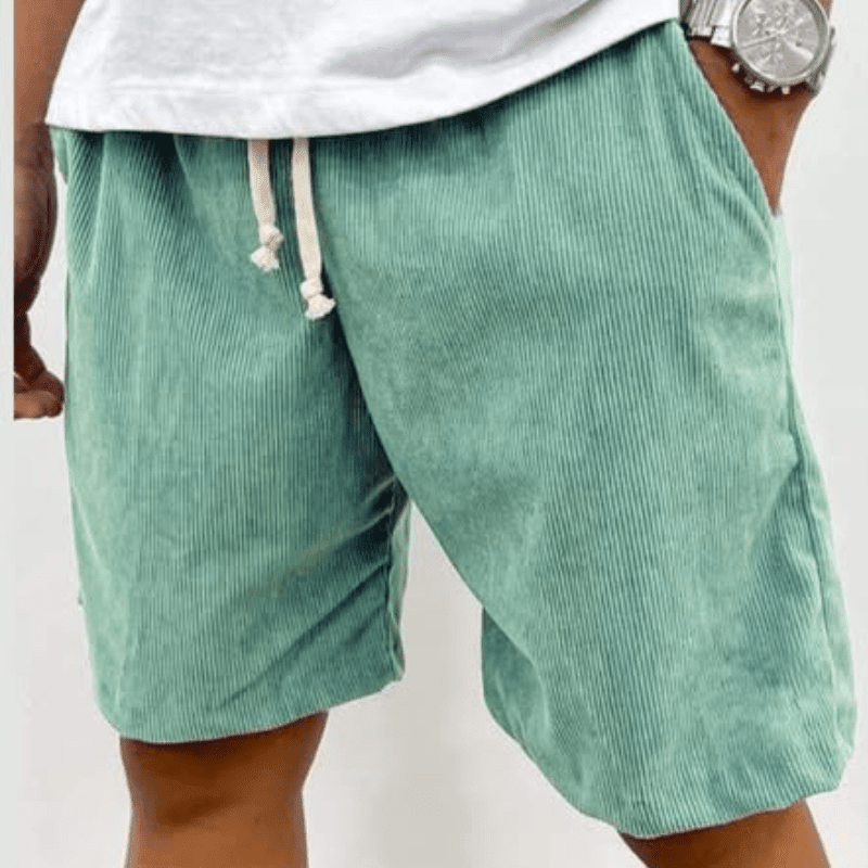 Lniane szorty męskie – luźny krój, krótka długość - Arkadya Outlet - Men Shorts