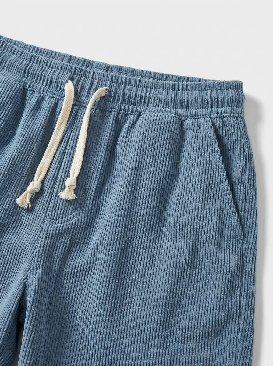 Lniane szorty męskie – luźny krój, krótka długość - Arkadya Outlet - Men Shorts