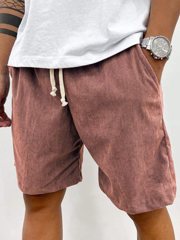 Lniane szorty męskie – luźny krój, krótka długość - Arkadya Outlet - Men Shorts