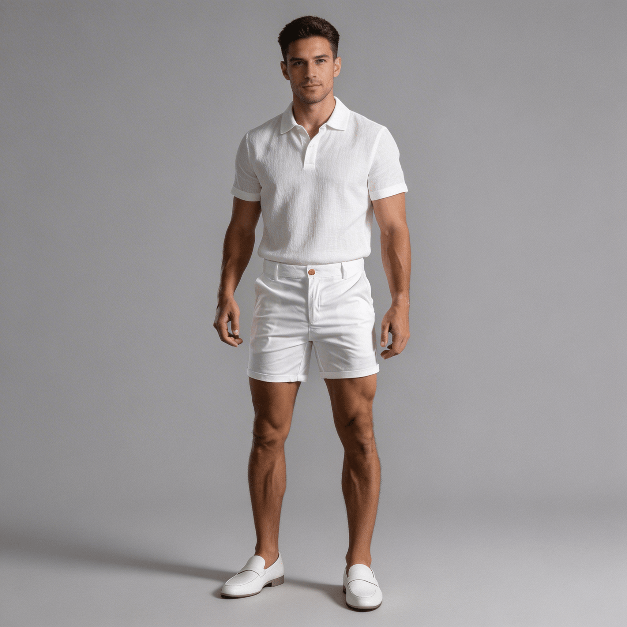 Lniane szorty męskie – regularny krój, dopasowany - Arkadya Outlet - Men Shorts