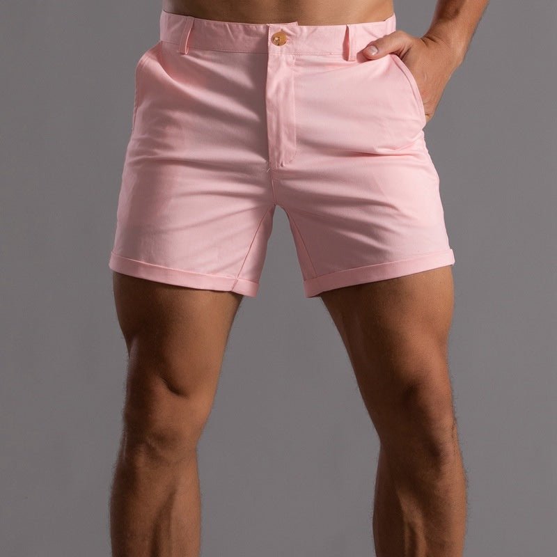 Lniane szorty męskie – regularny krój, dopasowany - Arkadya Outlet - Men Shorts