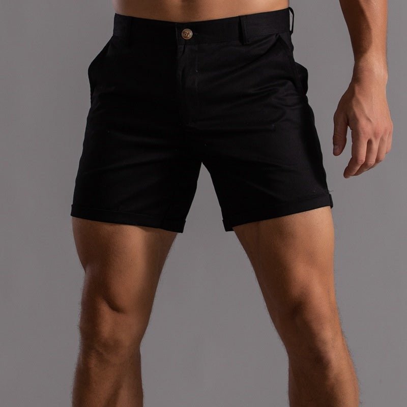 Lniane szorty męskie – regularny krój, dopasowany - Arkadya Outlet - Men Shorts