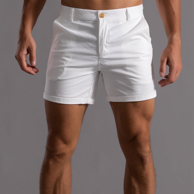 Lniane szorty męskie – regularny krój, dopasowany - Arkadya Outlet - Men Shorts