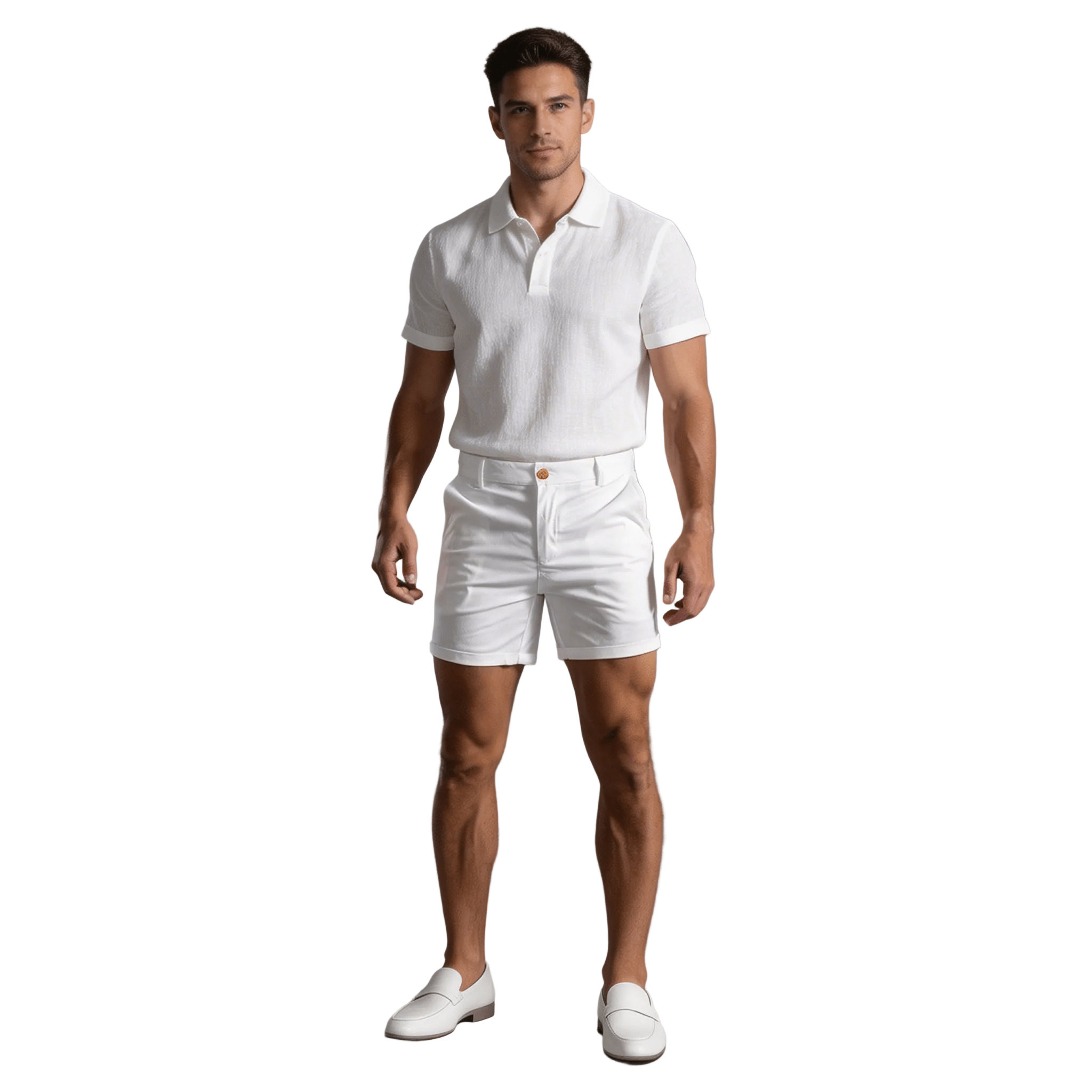 Lniane szorty męskie – regularny krój, dopasowany - Arkadya Outlet - Men Shorts