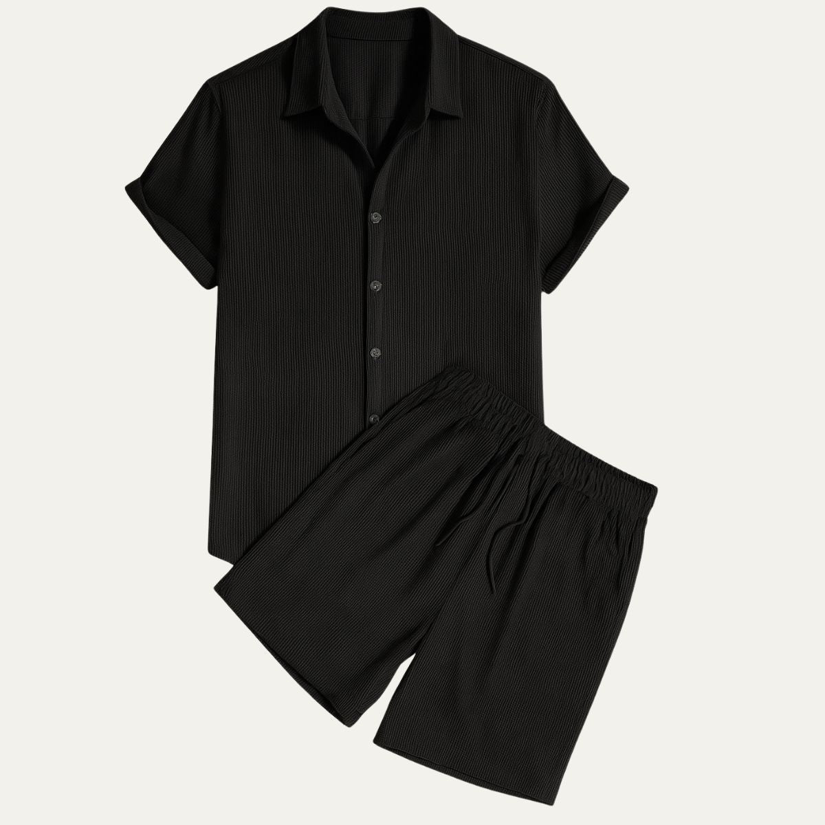 Lniany zestaw męski – koszula, spodenki, sznurek - Arkadya Outlet - Men Set