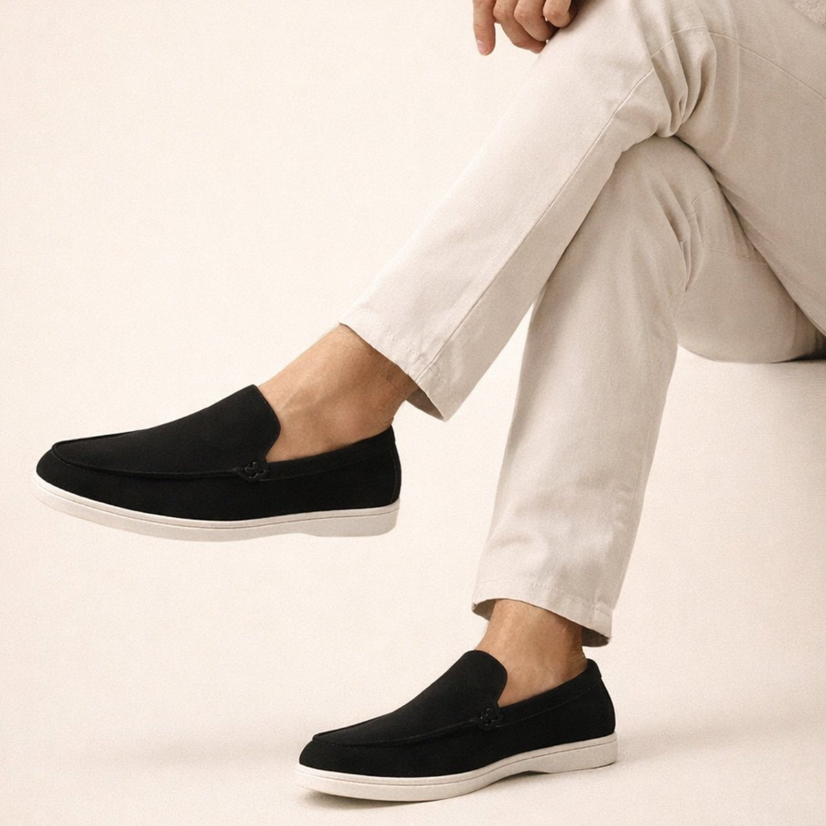 Loafersy męskie wsuwane – dopasowany krój, minimalistyczne - Arkadya Outlet - Men Shoes
