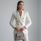 Marynarka damska dopasowana z usztywnioną sylwetką – klasyczny krój, fason biznesowy - Arkadya Outlet - Women Blazer