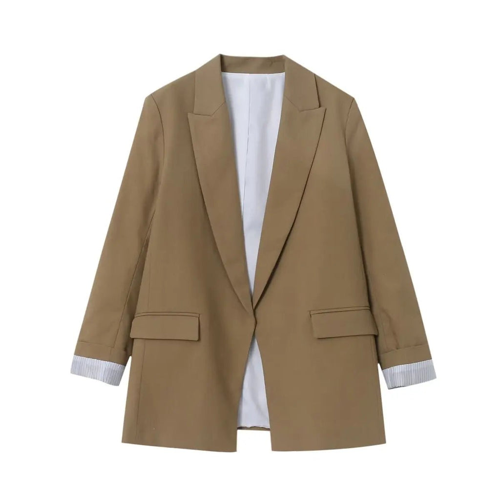 Marynarka damska oversize – długi rękaw, luźny krój - Arkadya Outlet - Women Blazer