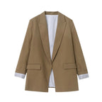 Marynarka damska oversize – długi rękaw, luźny krój - Arkadya Outlet - Women Blazer