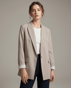 Marynarka damska oversize – długi rękaw, luźny krój - Arkadya Outlet - Women Blazer