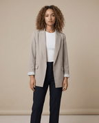 Marynarka damska oversize – długi rękaw, luźny krój - Arkadya Outlet - Women Blazer