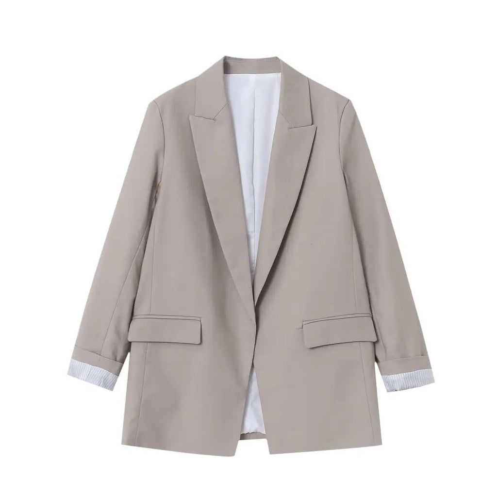 Marynarka damska oversize – długi rękaw, luźny krój - Arkadya Outlet - Women Blazer