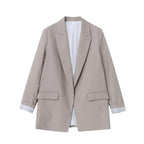 Marynarka damska oversize – długi rękaw, luźny krój - Arkadya Outlet - Women Blazer