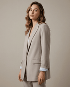 Marynarka damska oversize – długi rękaw, luźny krój - Arkadya Outlet - Women Blazer