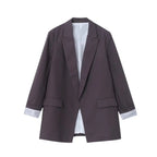 Marynarka damska oversize – długi rękaw, luźny krój - Arkadya Outlet - Women Blazer