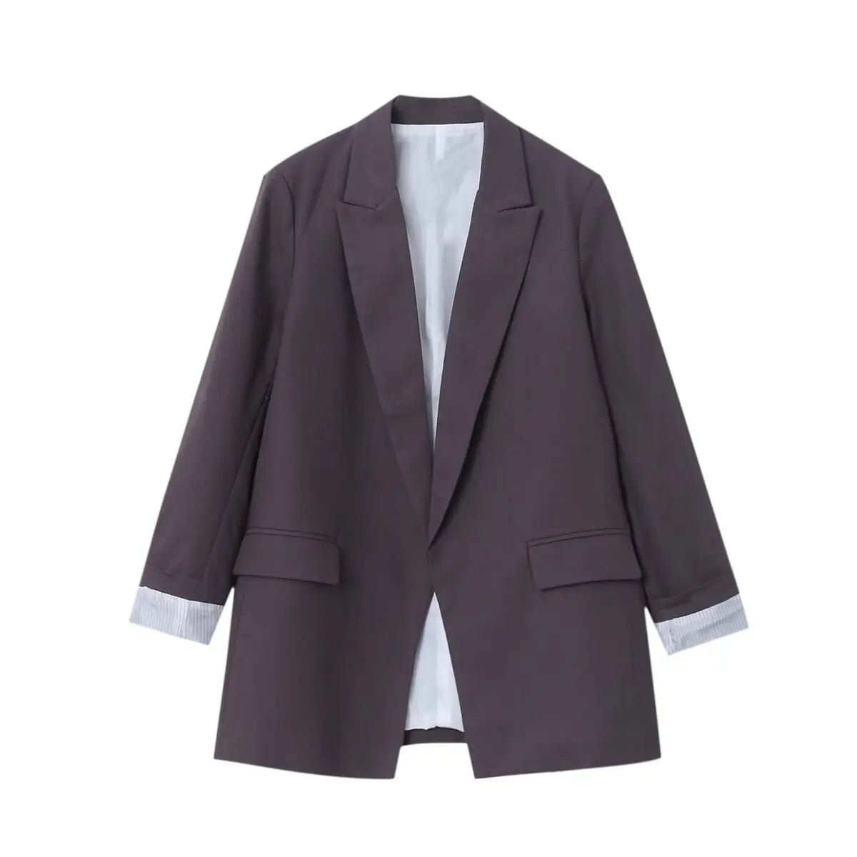 Marynarka damska oversize – długi rękaw, luźny krój - Arkadya Outlet - Women Blazer