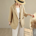 Marynarka damska rękaw 3/4 – dopasowany krój - Arkadya Outlet - Women Blazer