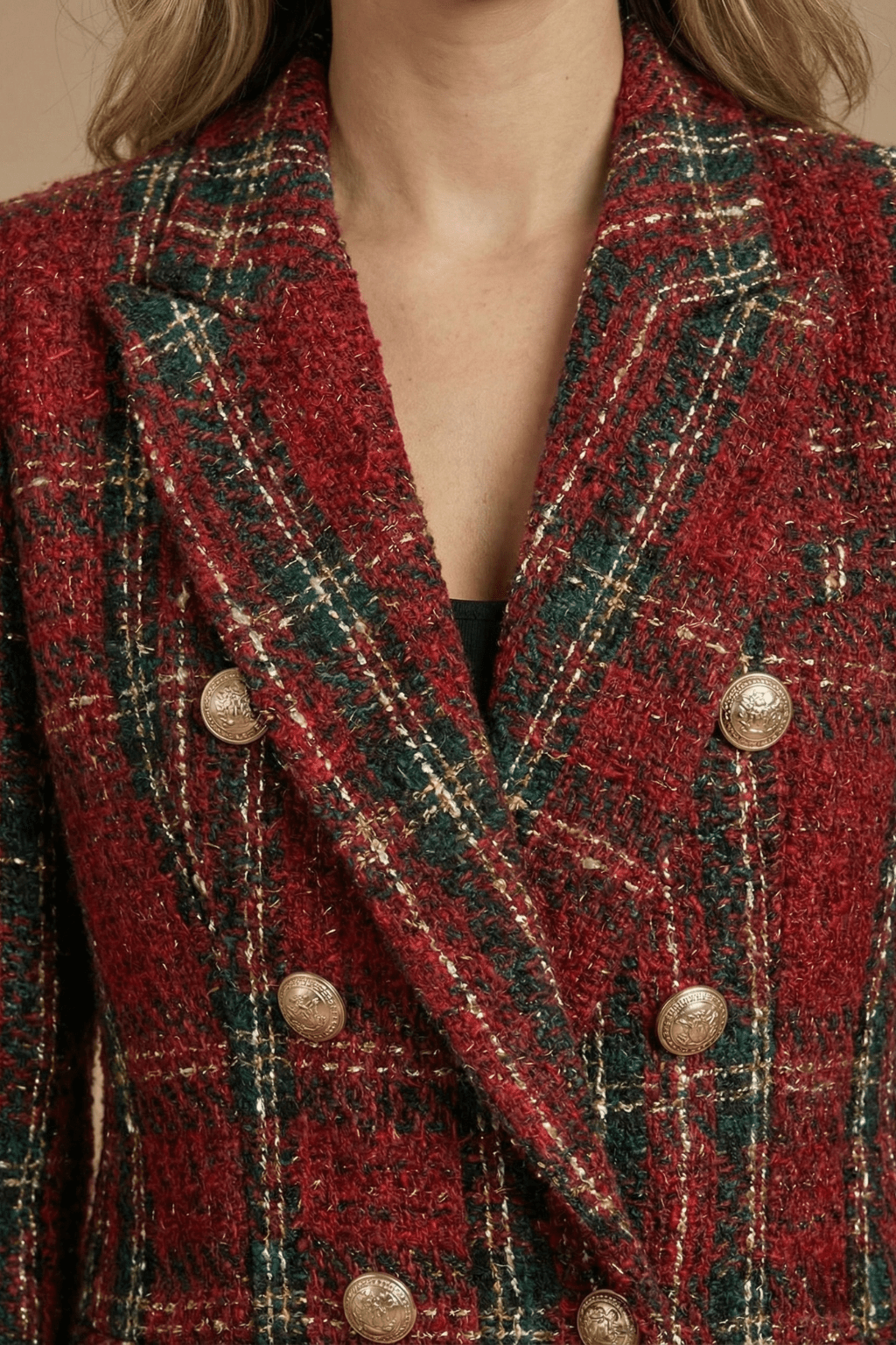 Marynarka damska wydłużona z dwurzędowym zapięciem – do noszenia zapiętej lub rozpiętej - Arkadya Outlet - Women Blazer