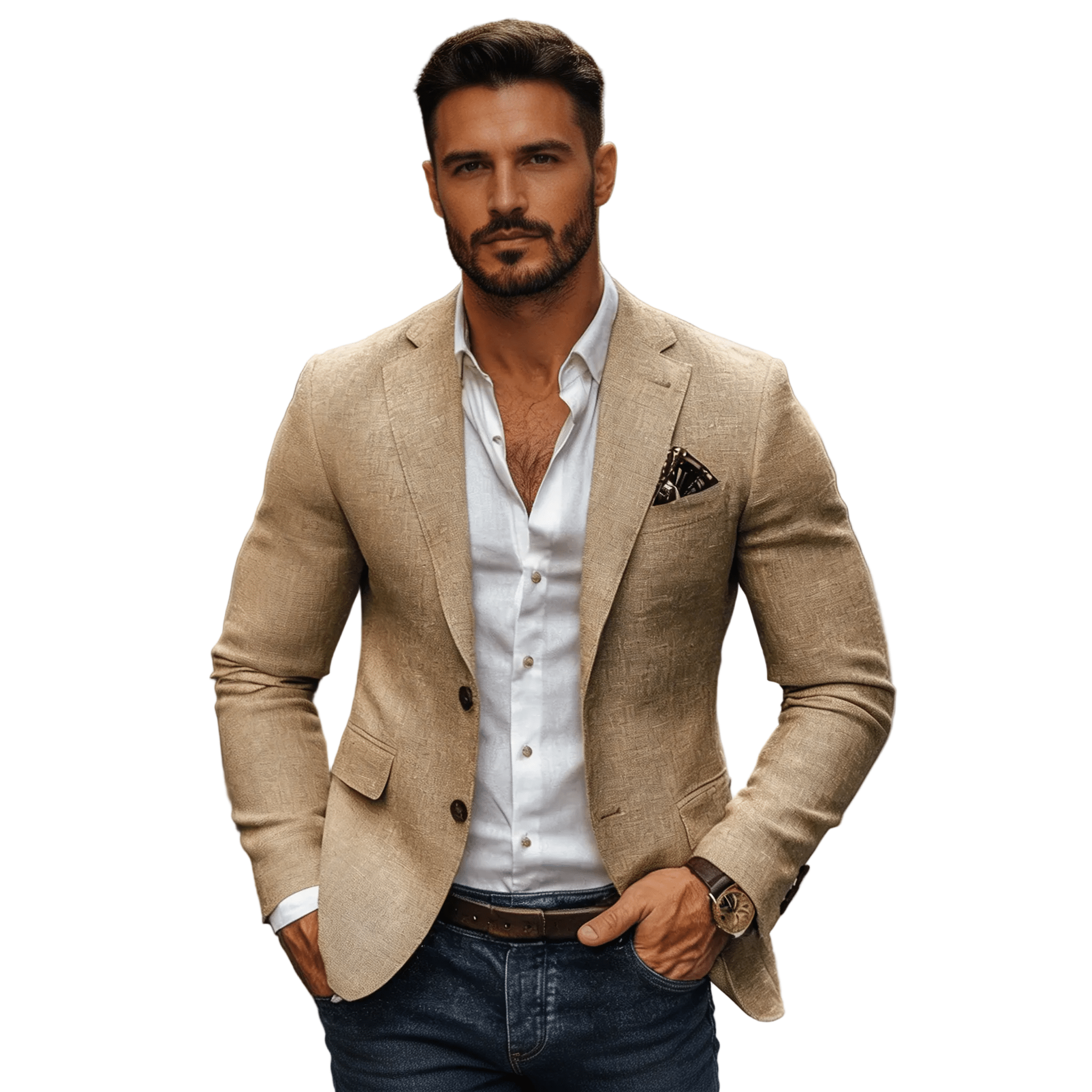 Marynarka męska dopasowana – zapięcie na dwa guziki - Arkadya Outlet - Men Blazer
