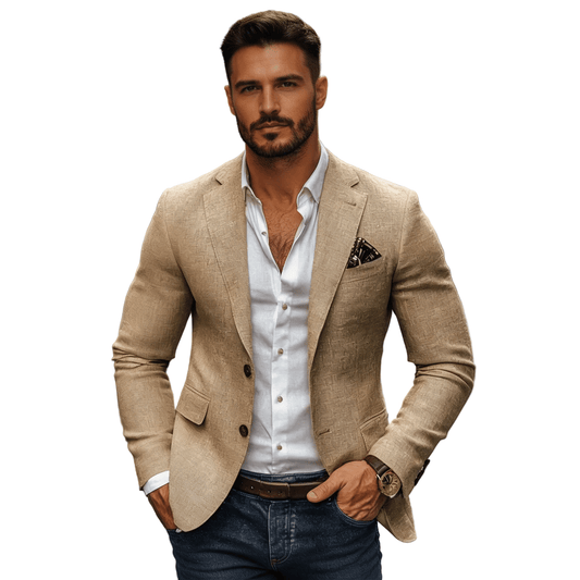 Marynarka męska dopasowana – zapięcie na dwa guziki - Arkadya Outlet - Men Blazer