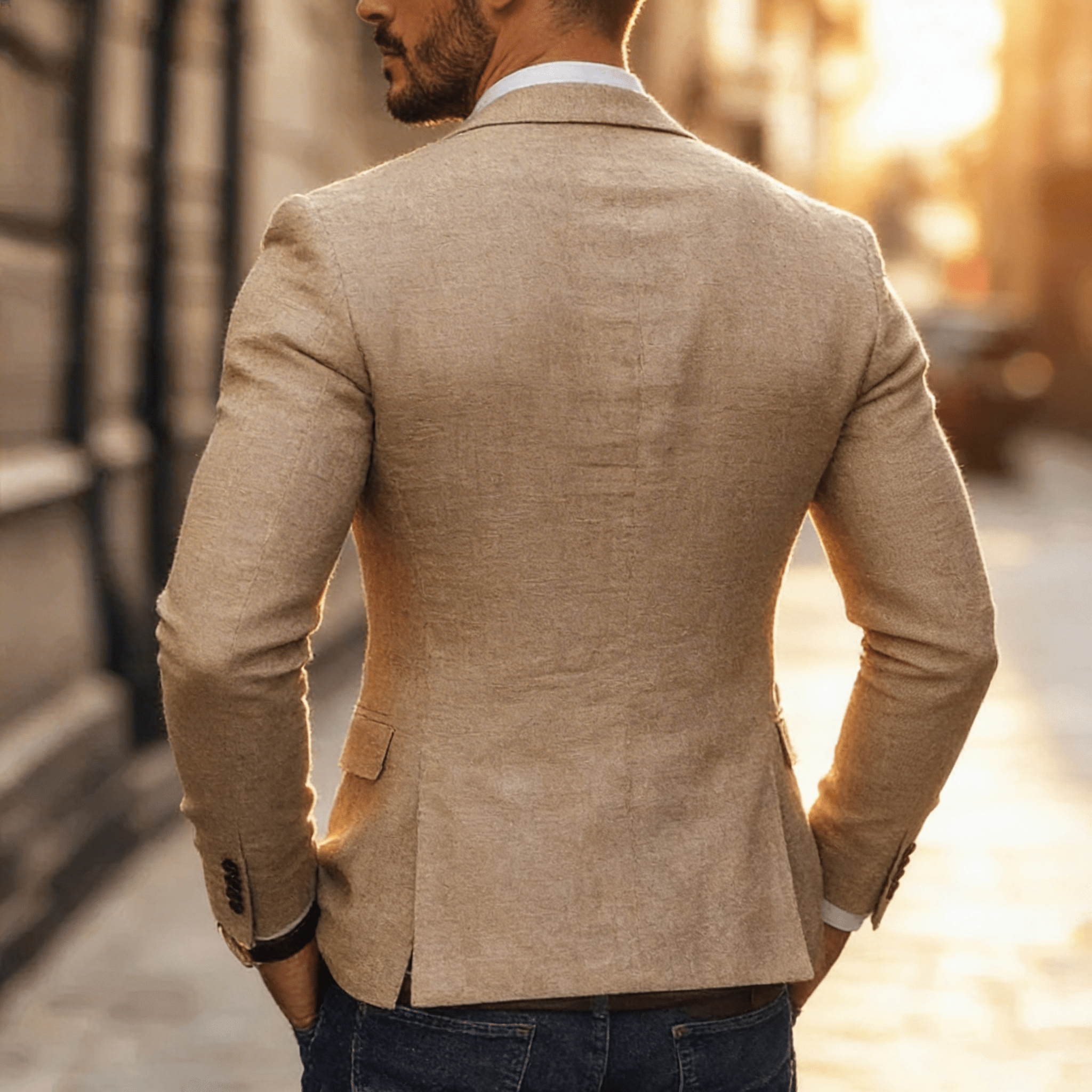 Marynarka męska dopasowana – zapięcie na dwa guziki - Arkadya Outlet - Men Blazer