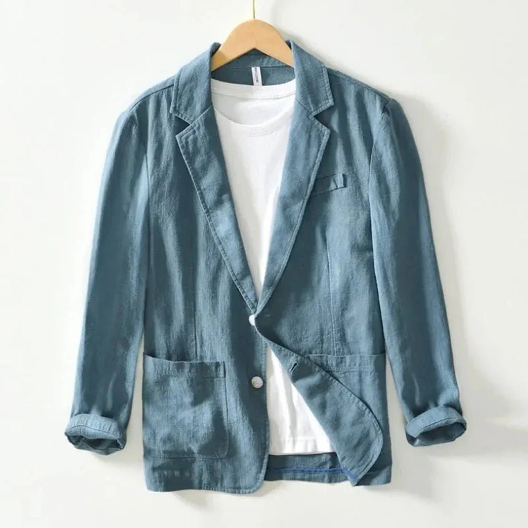 Marynarka męska – dwa guziki, naszywane kieszenie - Arkadya Outlet - Men Blazer