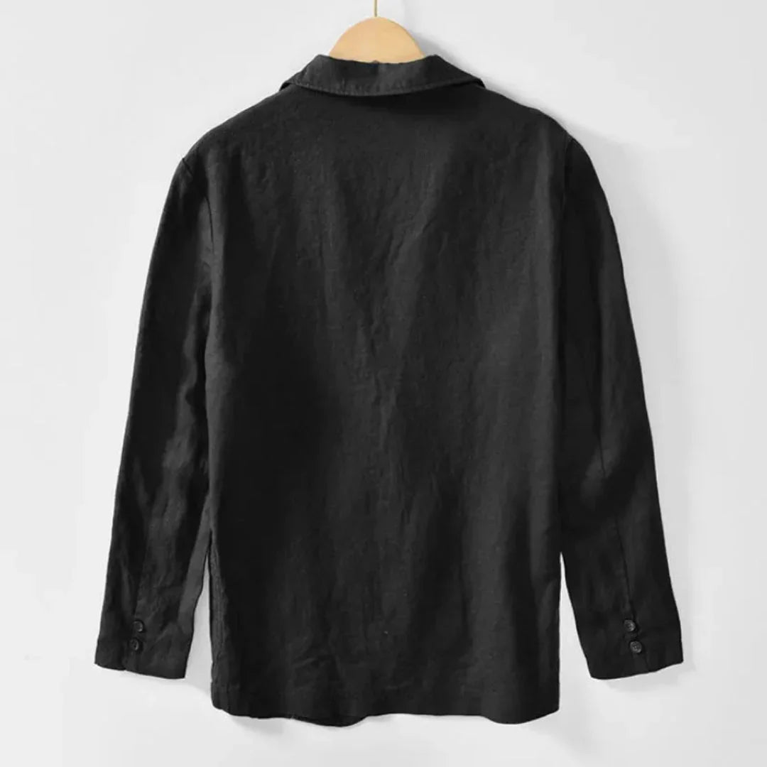 Marynarka męska – dwa guziki, naszywane kieszenie - Arkadya Outlet - Men Blazer