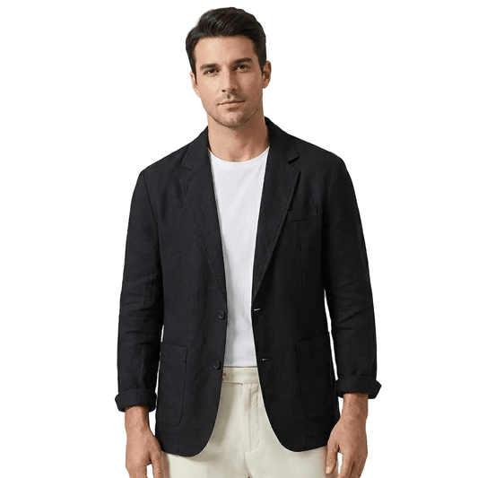 Marynarka męska – dwa guziki, naszywane kieszenie - Arkadya Outlet - Men Blazer