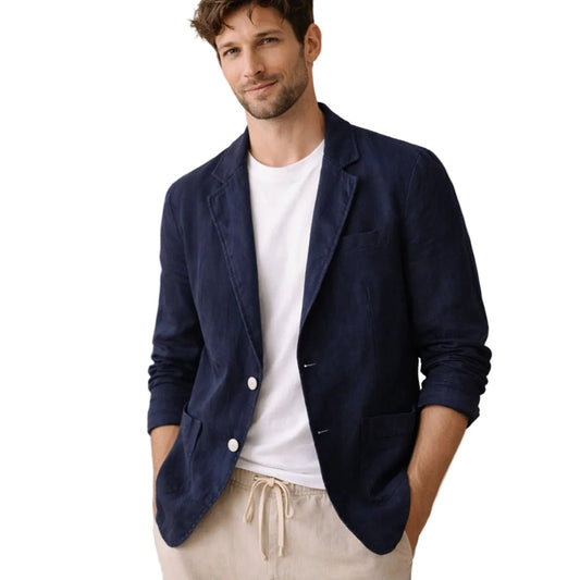 Marynarka męska luźny krój – guziki, klasyczne klapy - Arkadya Outlet - Men Blazer