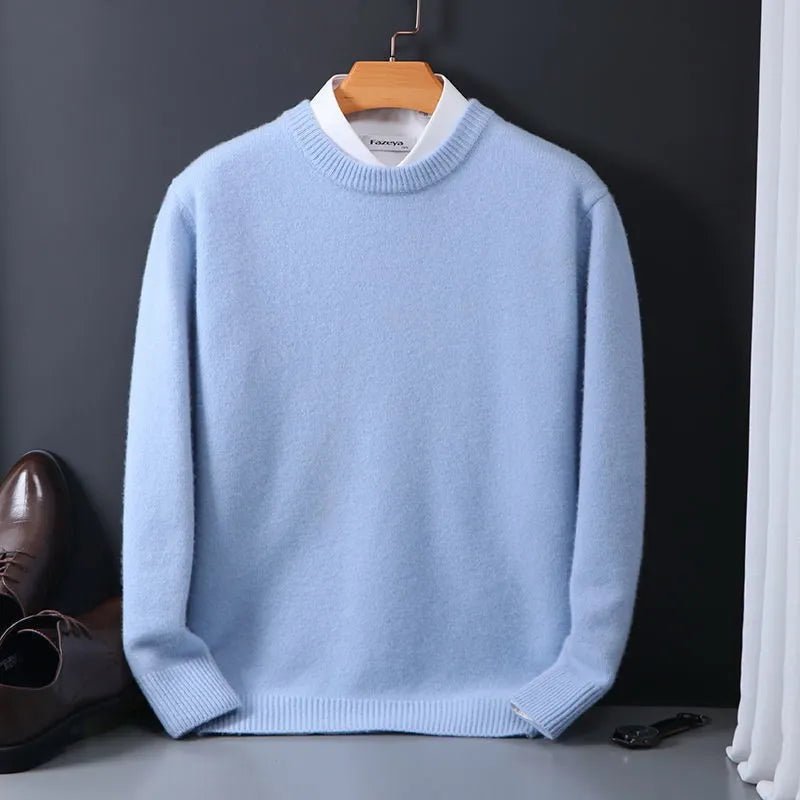 Męska Bluza Dzianinowa | Klasyczny Krój z Okrągłym Dekoltem - Arkadya Outlet - Sweaters