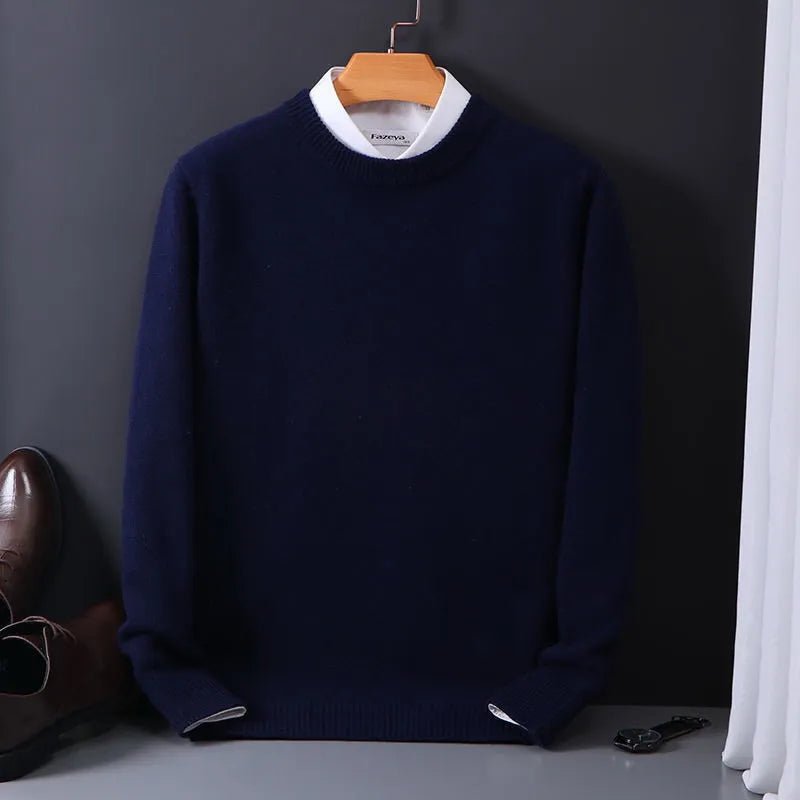 Męska Bluza Dzianinowa | Klasyczny Krój z Okrągłym Dekoltem - Arkadya Outlet - Sweaters