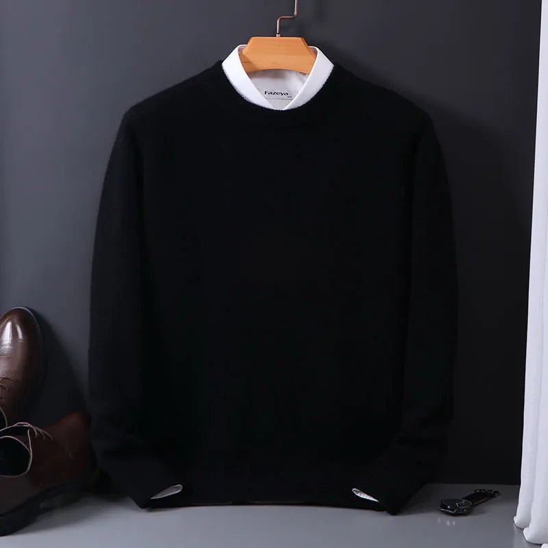 Męska Bluza Dzianinowa | Klasyczny Krój z Okrągłym Dekoltem - Arkadya Outlet - Sweaters