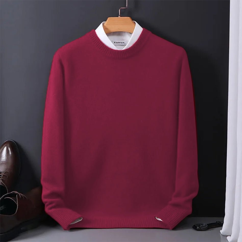Męska Bluza Dzianinowa | Klasyczny Krój z Okrągłym Dekoltem - Arkadya Outlet - Sweaters