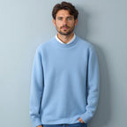 Męska Bluza Dzianinowa | Klasyczny Krój z Okrągłym Dekoltem - Arkadya Outlet - Sweaters